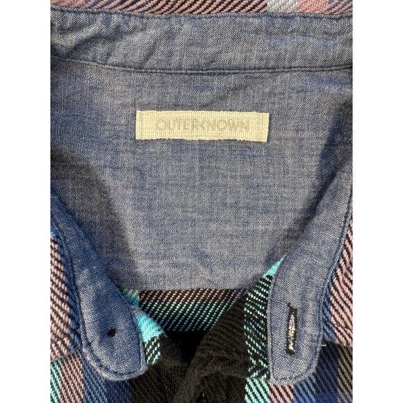 Outerknown Mens Black Plaid Blanket Shirt XXL Heavyweight button down 2XL - Picture 9 of 9